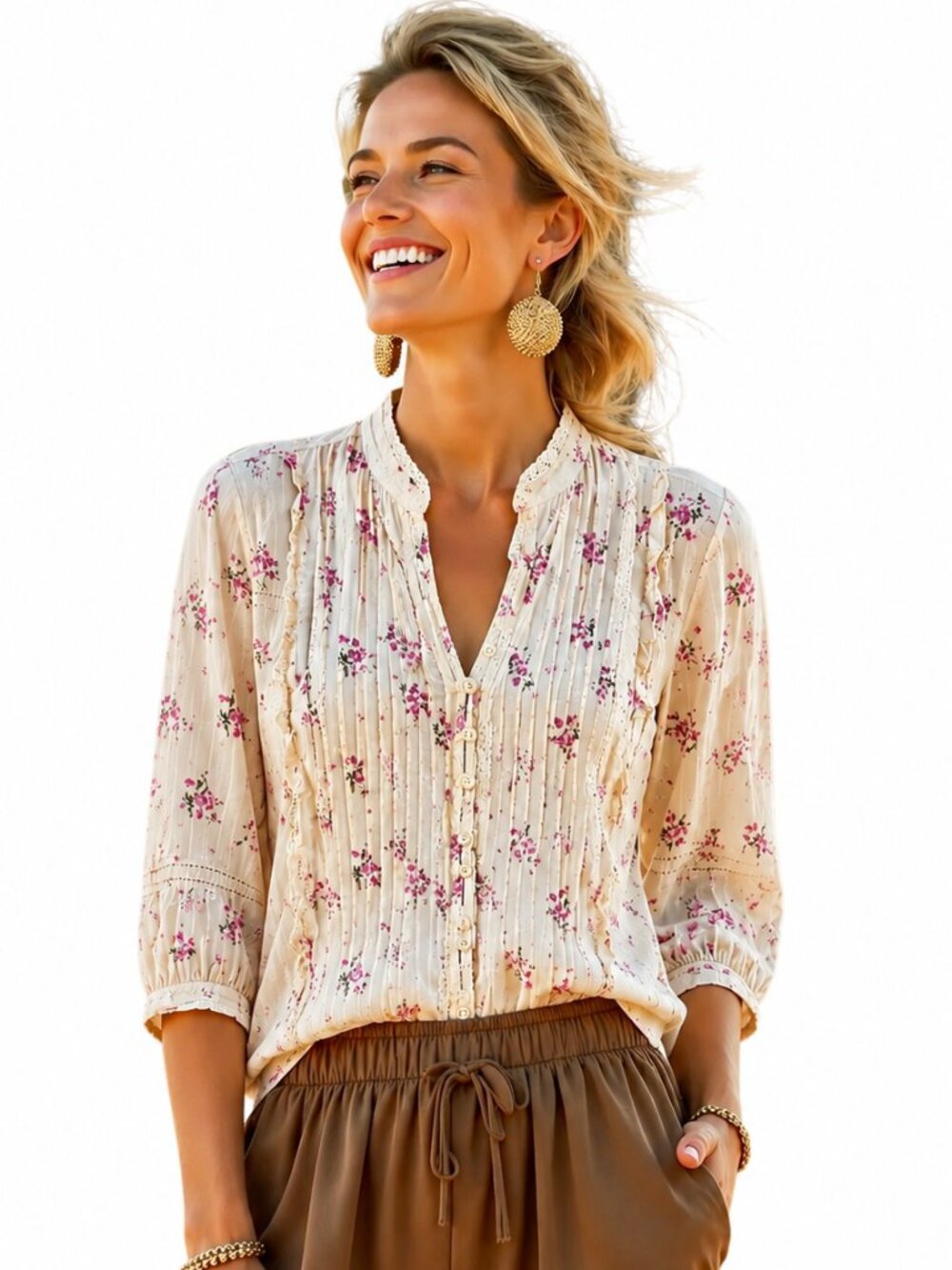 Pure cotton vintage-inspired cottagecore blouse